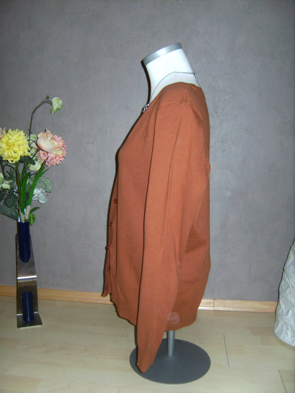 Cardigan Gr. 44, Rostbraun, Strickweste Neu und Ungetragen, Langarm, Weste, Jacke Feinstrick