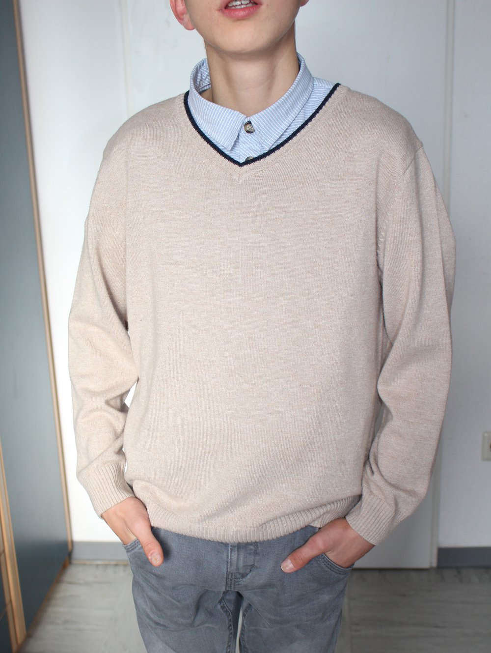383. Pullover von Alive, Gr. 140-146, beige