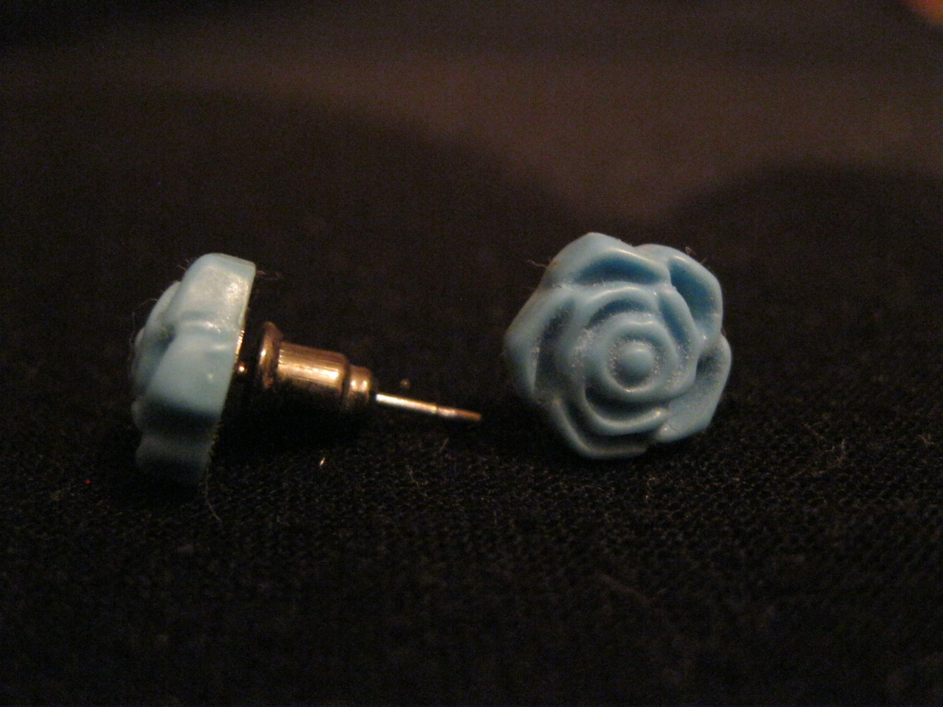 hellblaue Blumen Ohrringe