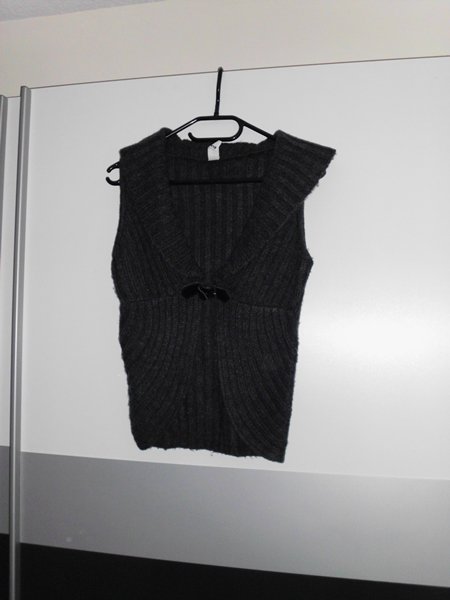 Strickweste Grobstrick dunkelgrau