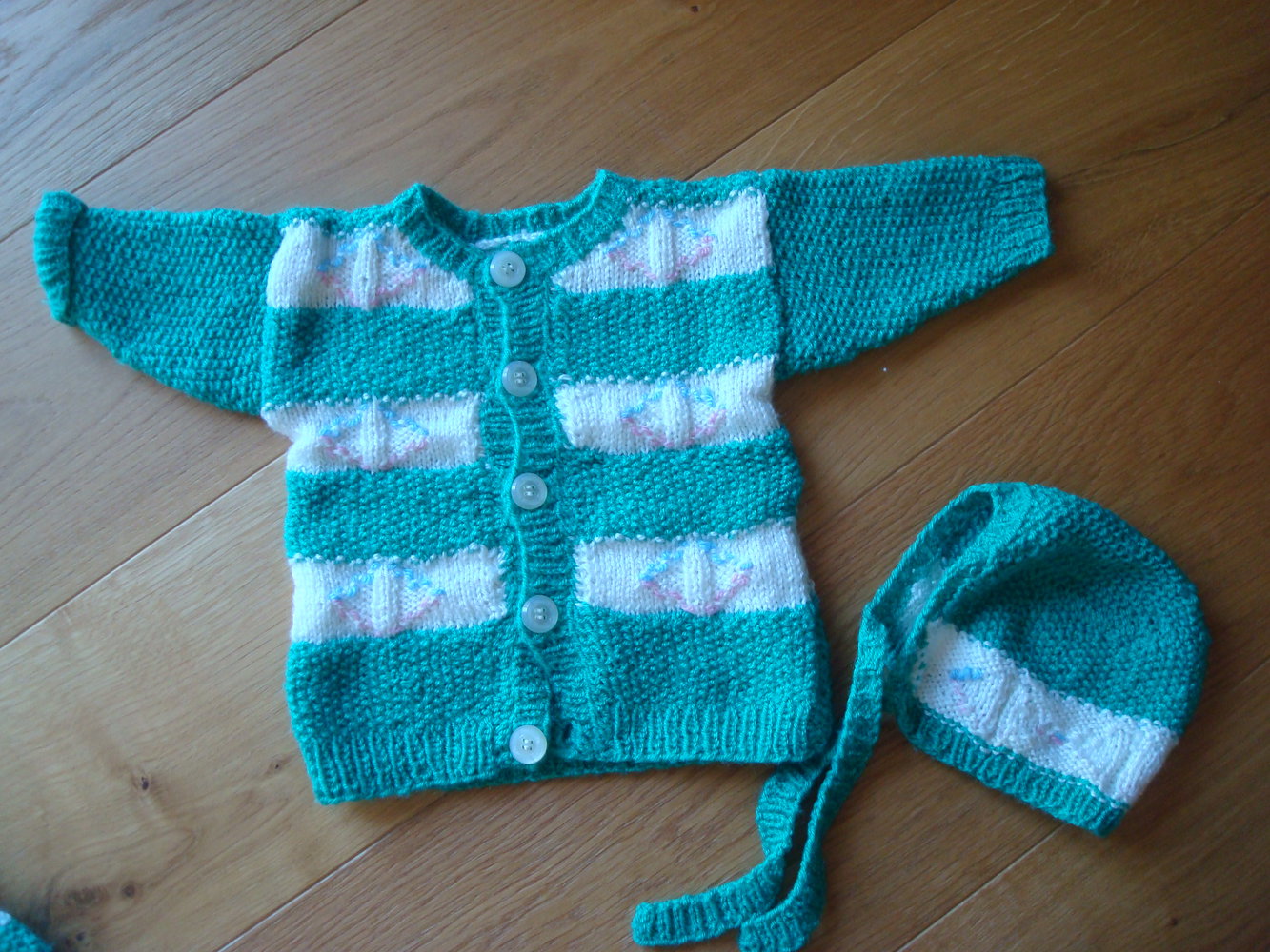 süßes Strickset handmade, Unisex Gr. 50/56