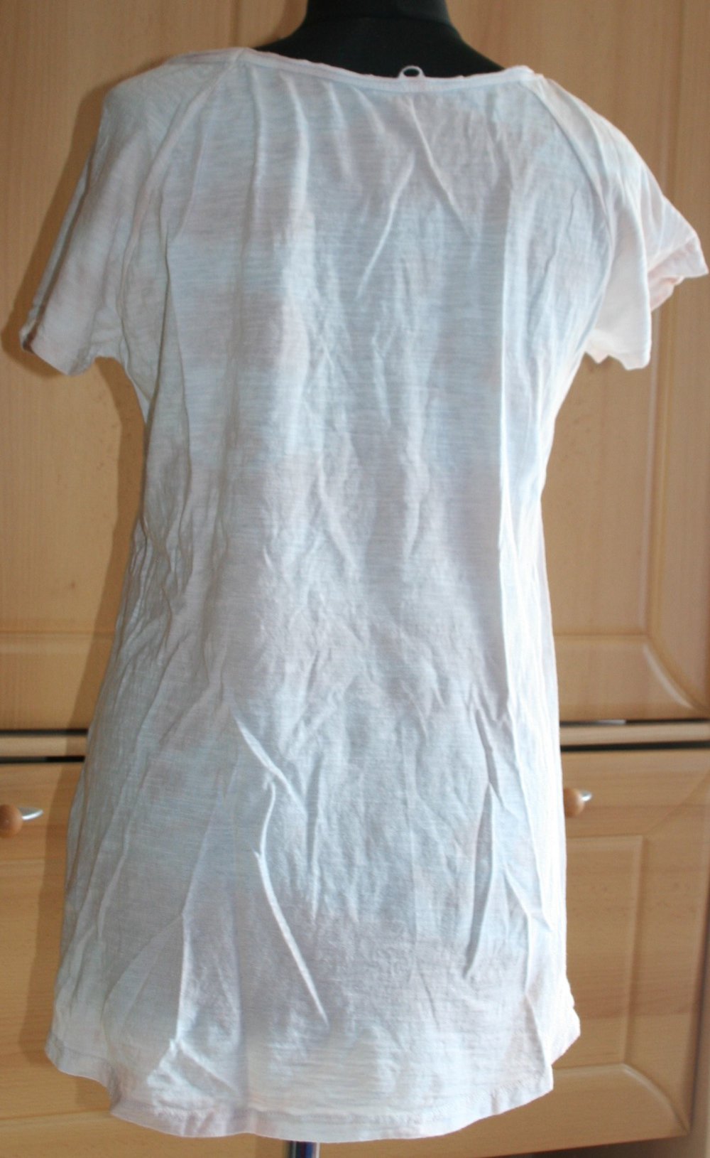 T-Shirt rosa-weiß mit Pailletten Sternen Gr. S/38