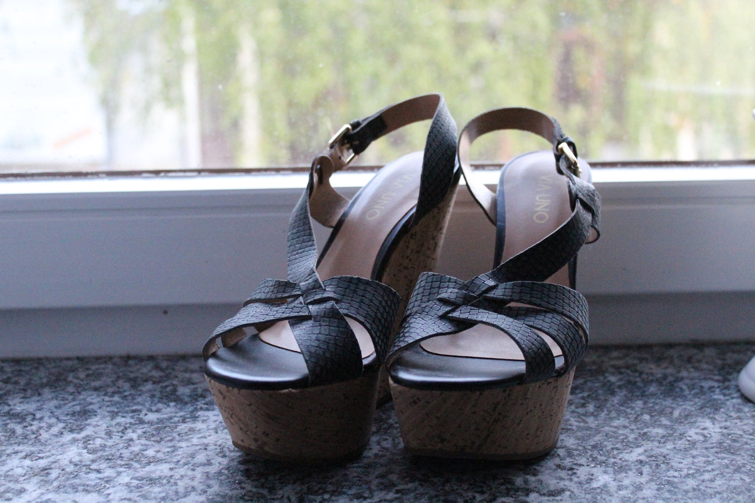 VIA UNO hochwertige Plateau Sandalen Wedges aus Mailand Neu, Leder, Gr. 36
