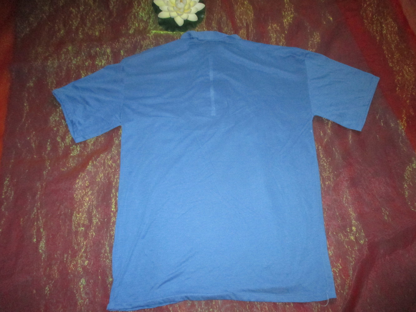 Original 1960er VINTAGE * Herren oder Damen * Unisex  * Kurzarm * Polo * T-  Shirt * Gr. 50- 52/ M- L * royal- königs- mittel- blau *