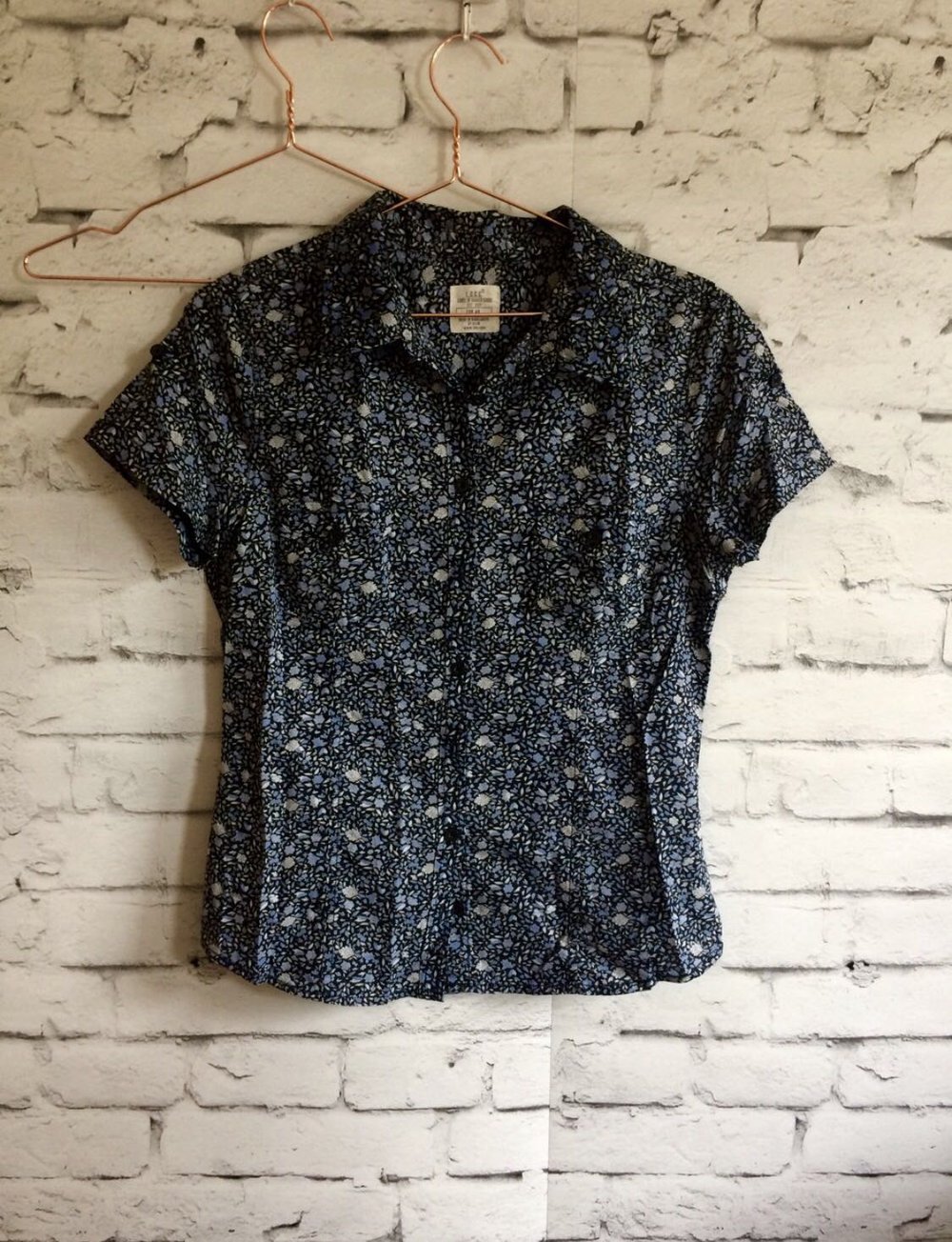 Blümchen Bluse dunkelblau Gr.M