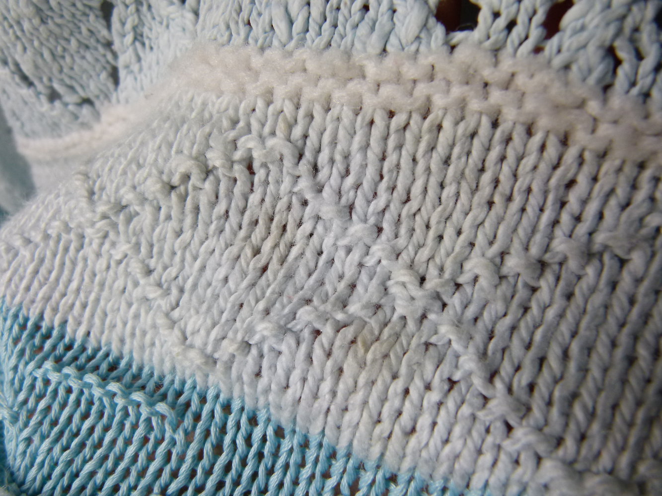 Strickpulli Pullover, Handarbeit, verschiedene Blautöne und Muster, Unikat, Boho Vintage Hippie Goa Festival Mori Retro