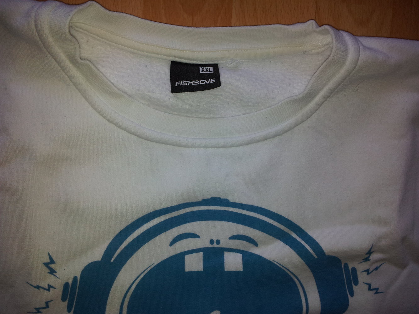Pullover weiß Musik Kopfhörer Smiley Fishbone 