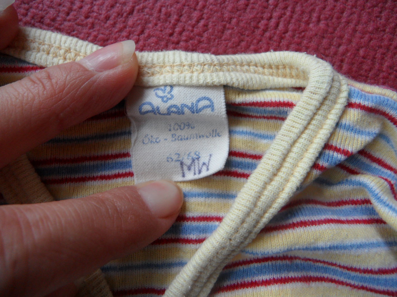 Öko Alana Gr. 62/68 Schalfanzug Einteiler Ringel