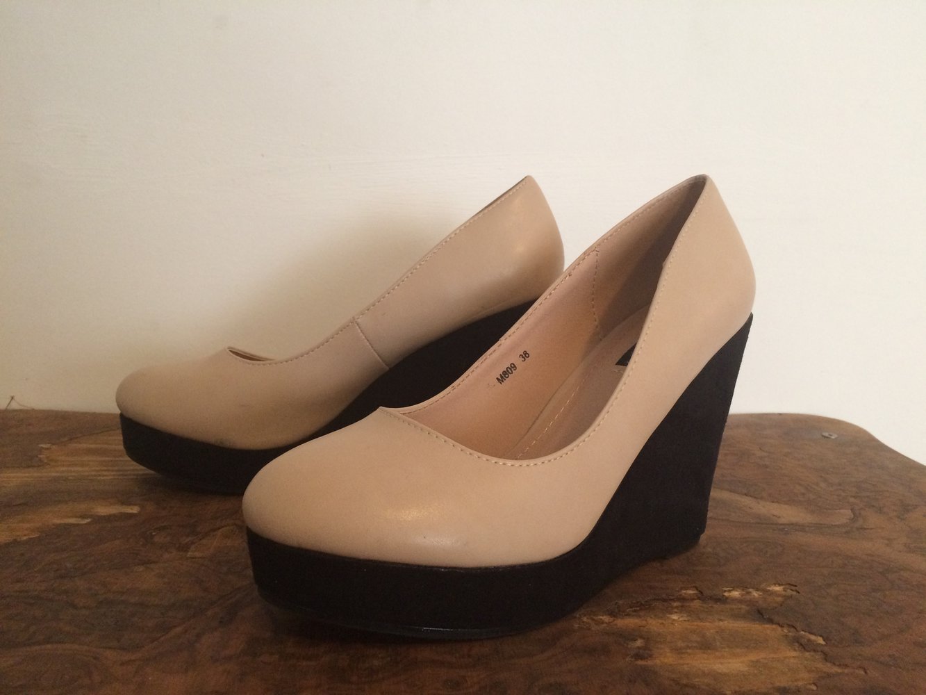 Wedges beige schwarz chic elegant