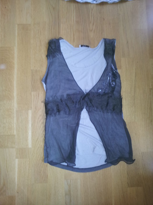 Tanktop olive Pailletten