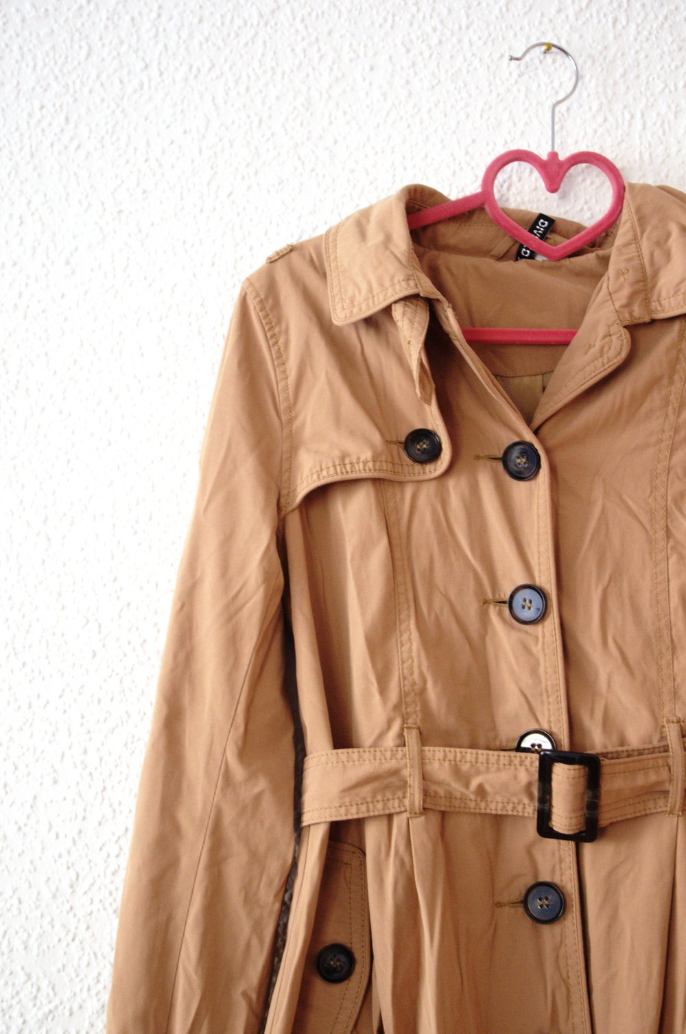 Lässiger Trenchcoat nude Gr. 38 M retro Zweireiher hellbraun 80er elegant Jacke Mantel