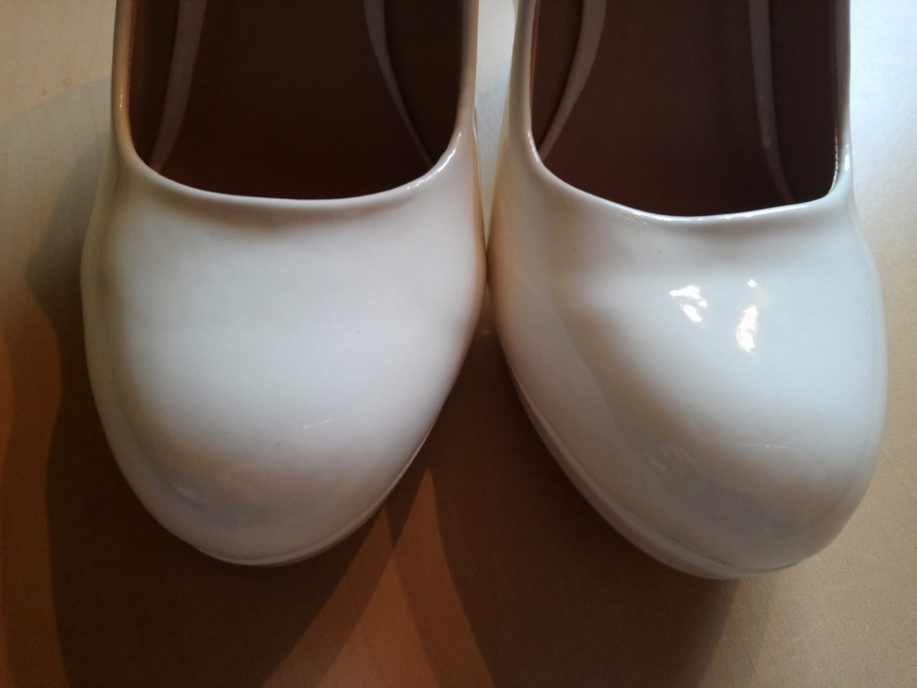 weiße Lack pumps 