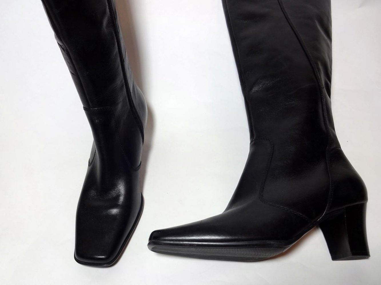 Schwarze Lederstiefel Winter Herbst Gr. 37
