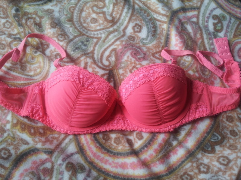 Neonpinker Push-Up BH mit Spitze