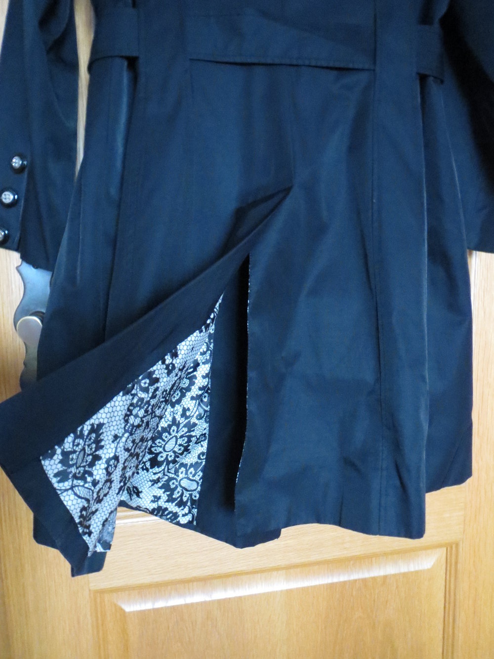 Mantel, Trenchcoat, Gr.44, schwarz