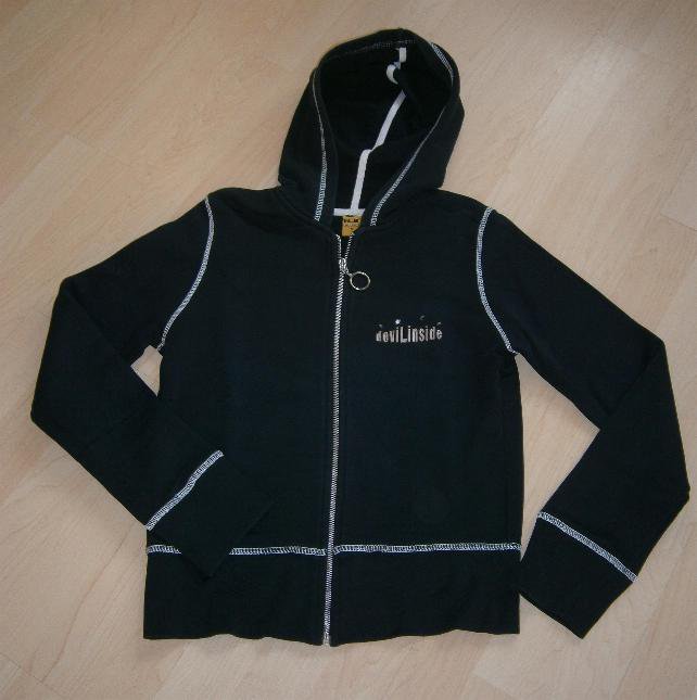 Sweatshirt-Jacke Kapuzenjacke von Wear Me Baby Gr. M, Print: deviLinside
