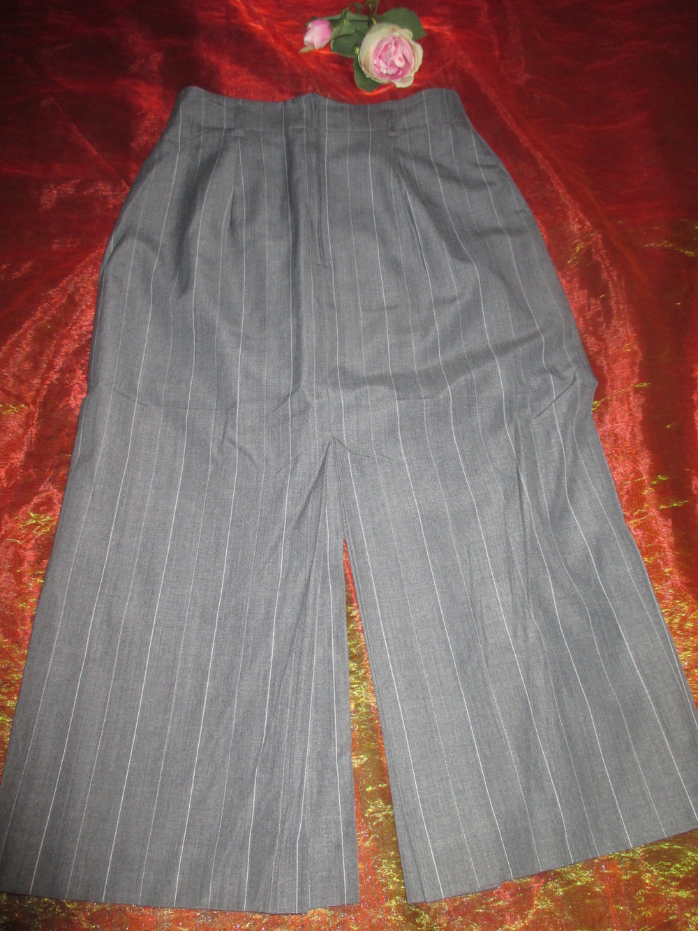 NEU * Sekretärinnen * Buisness * Nadelstreifen * Schurwolle * Maxi * Shift * Pencil Skirt * High Waist * Rock 