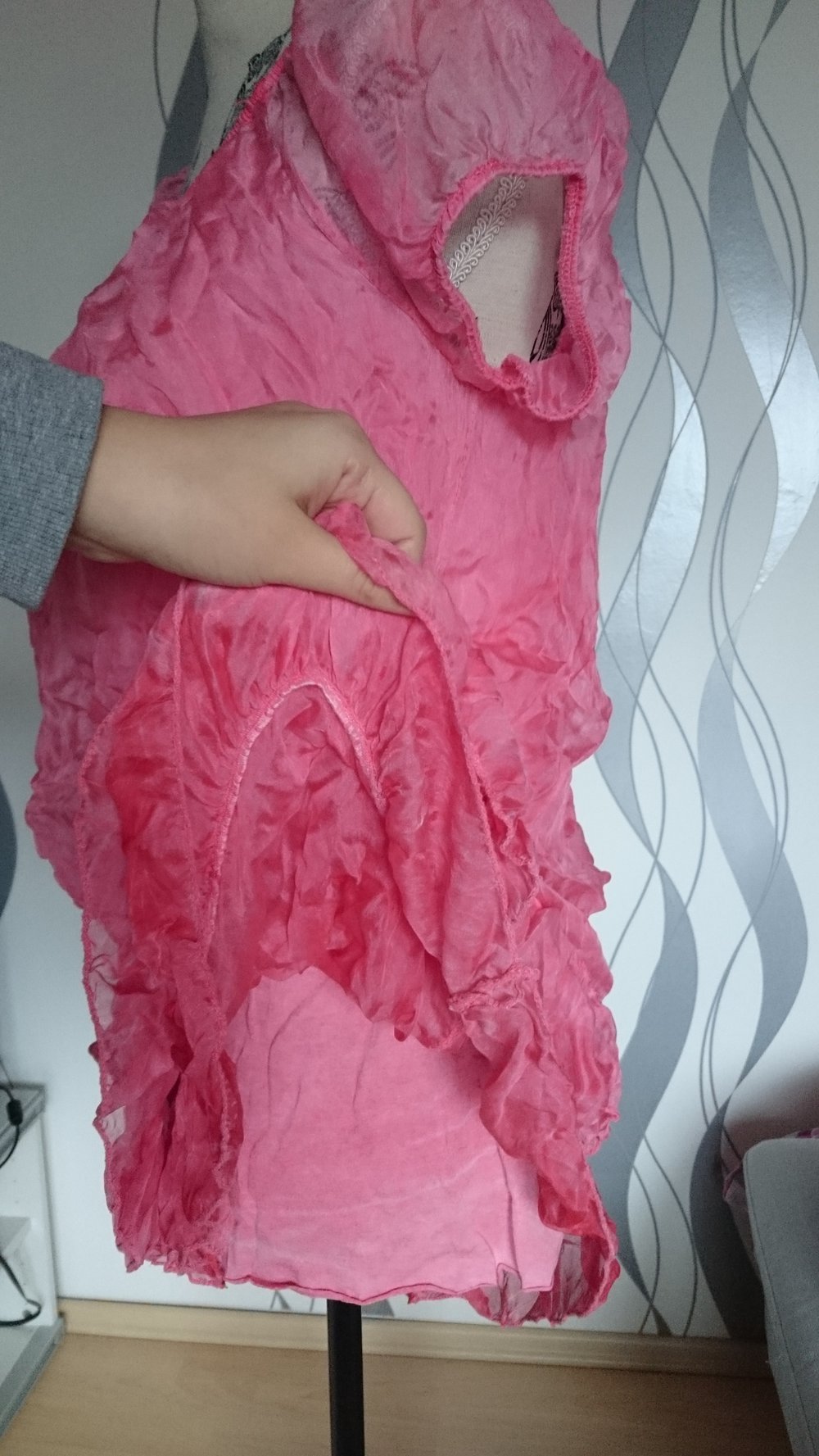 süßes, rosa Seiden Kleidchen / Longtop / Tunic