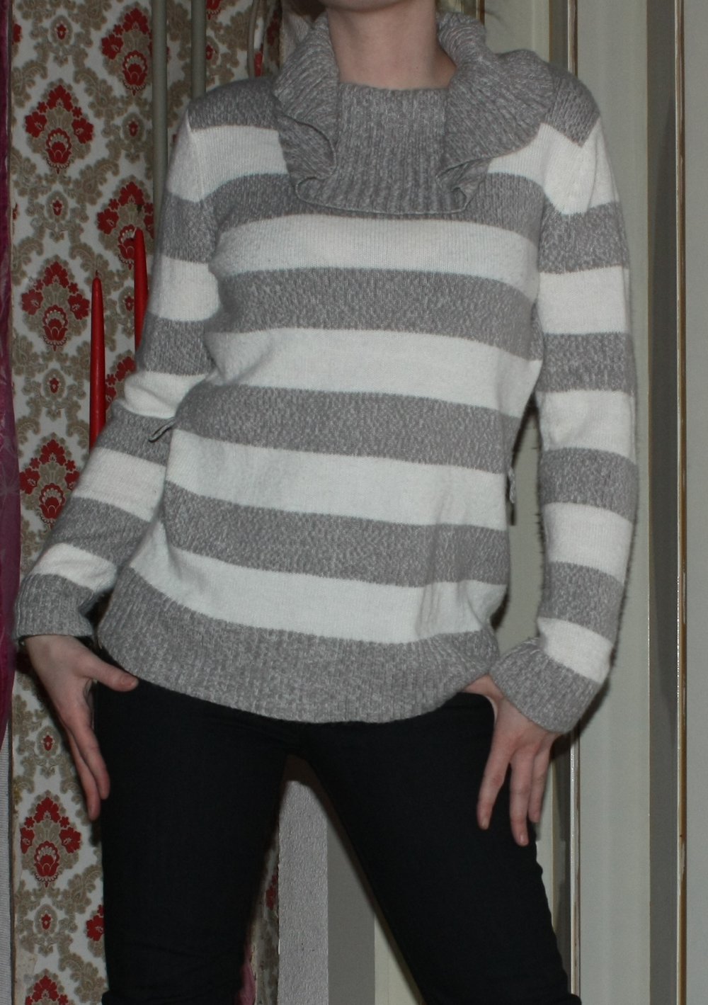 Gestreifter Pullover Gr. S, Canda C&A mit Stoffgürtel