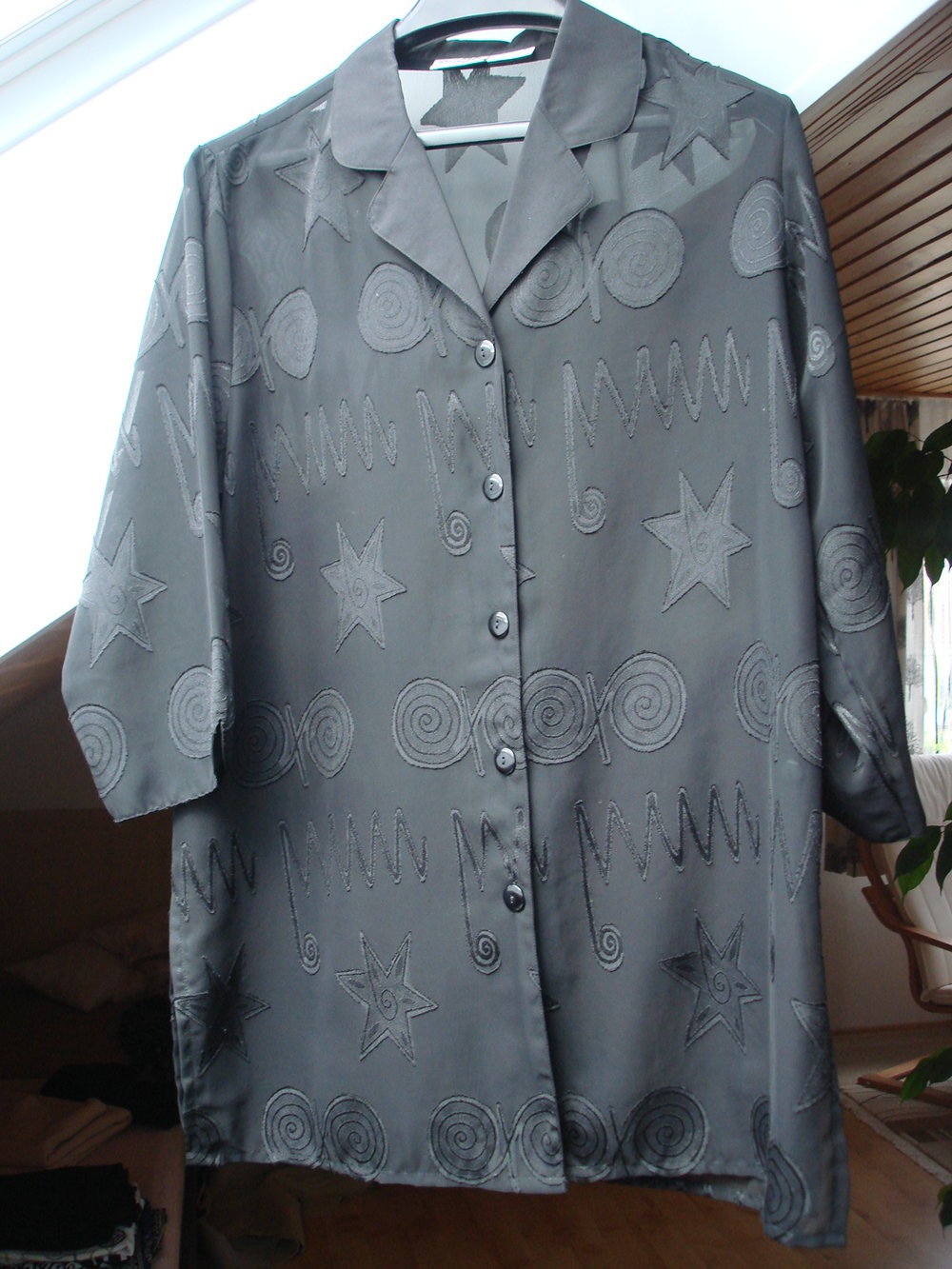 schwarze Bluse mit 3/4 Arm
