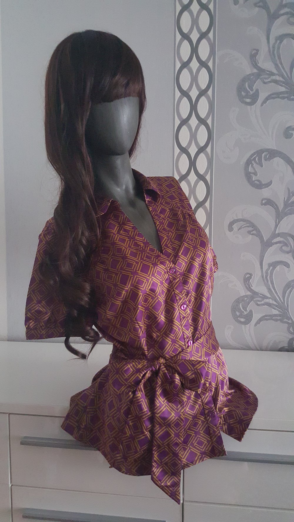 Farbenfrohe Retro Vintage Bluse 42 40 XL L