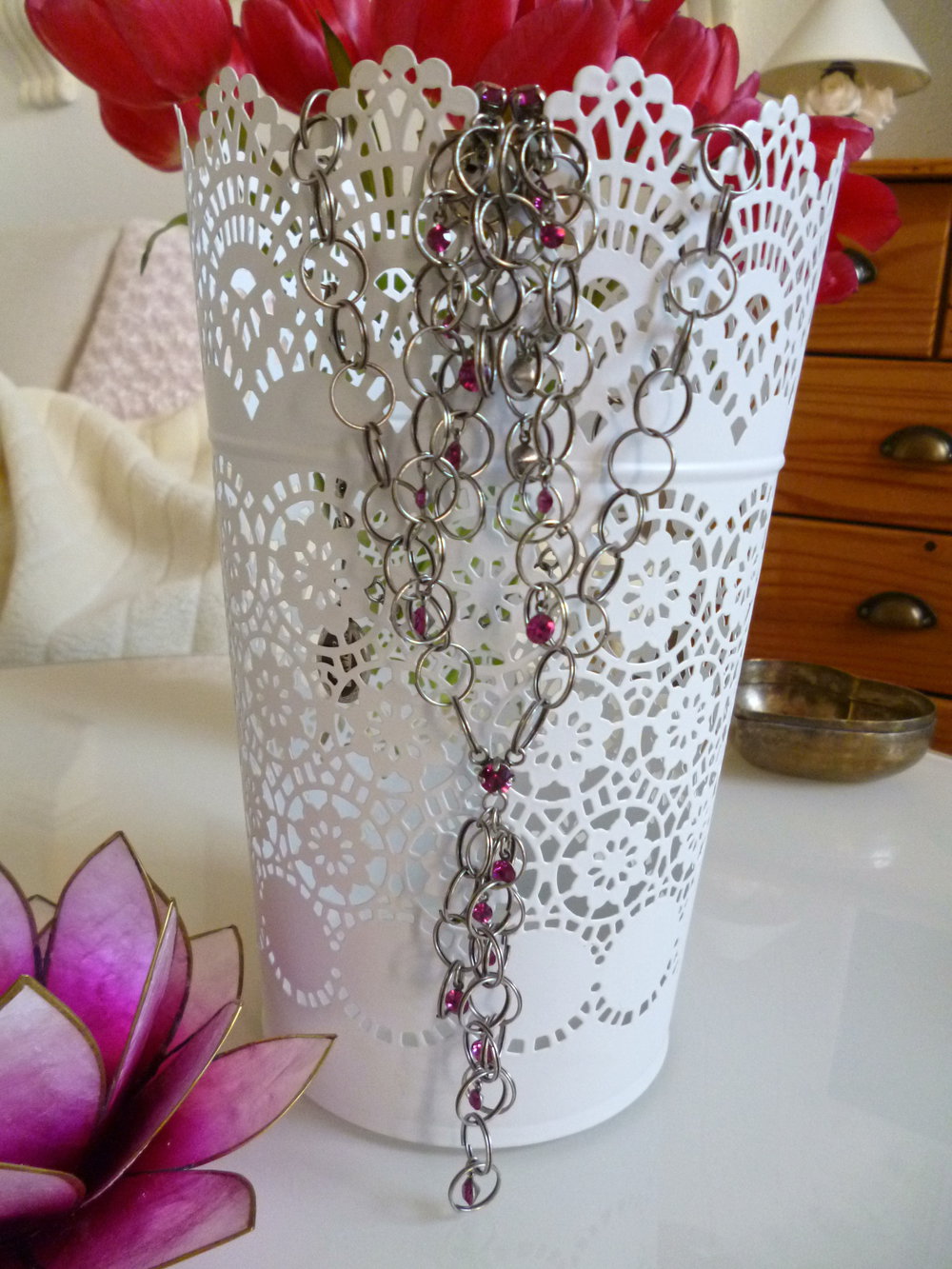 Konplott Set Gleaming Concert Ohrringe + Kette pink