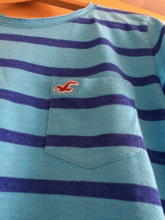 Blau gestreiftes Hollister T-shirt, Gr. S