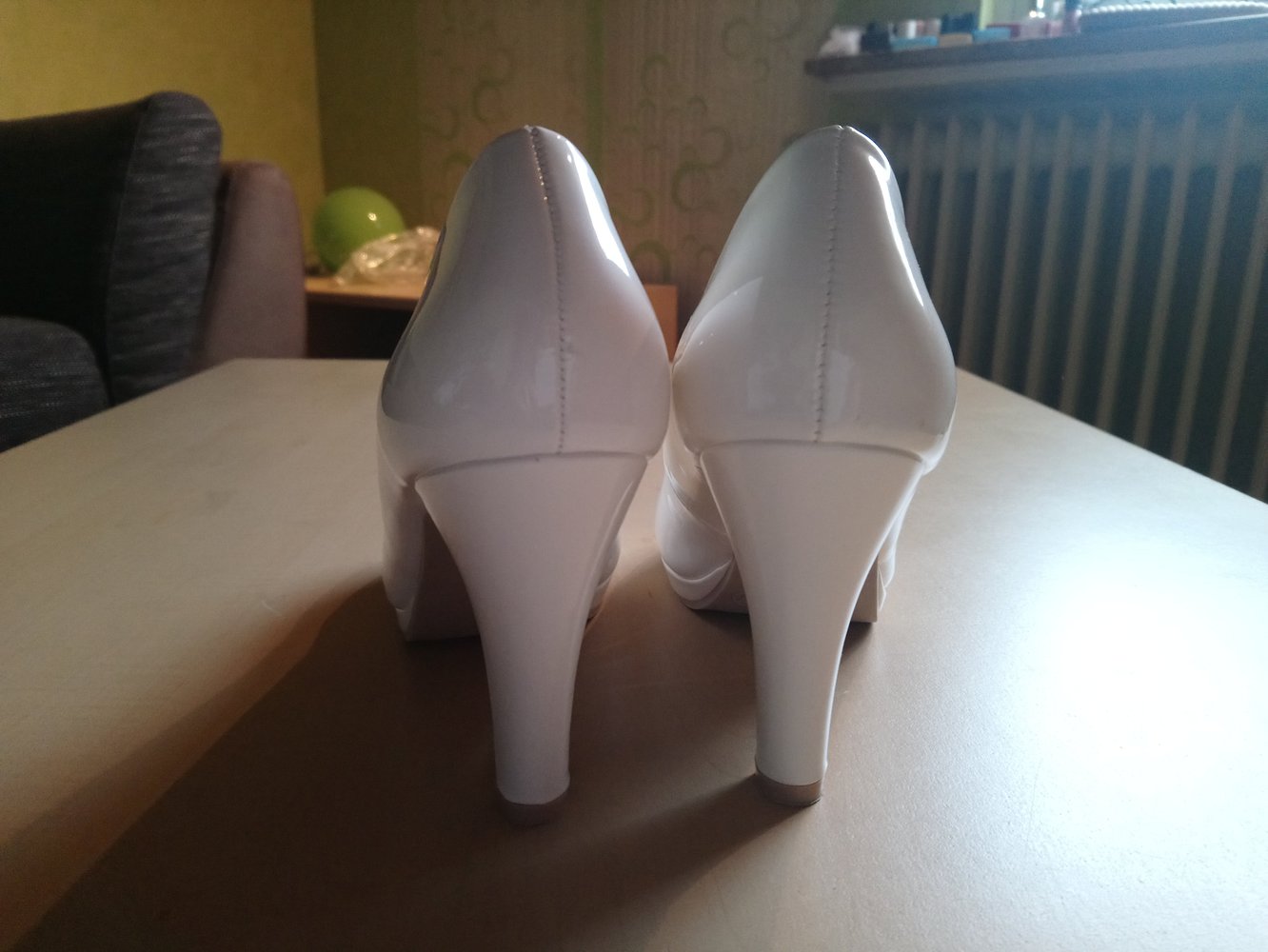 weiße Lack pumps 