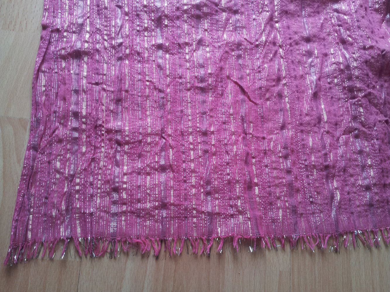  Schal Tuch dünn rosa pink glitzer Streifen