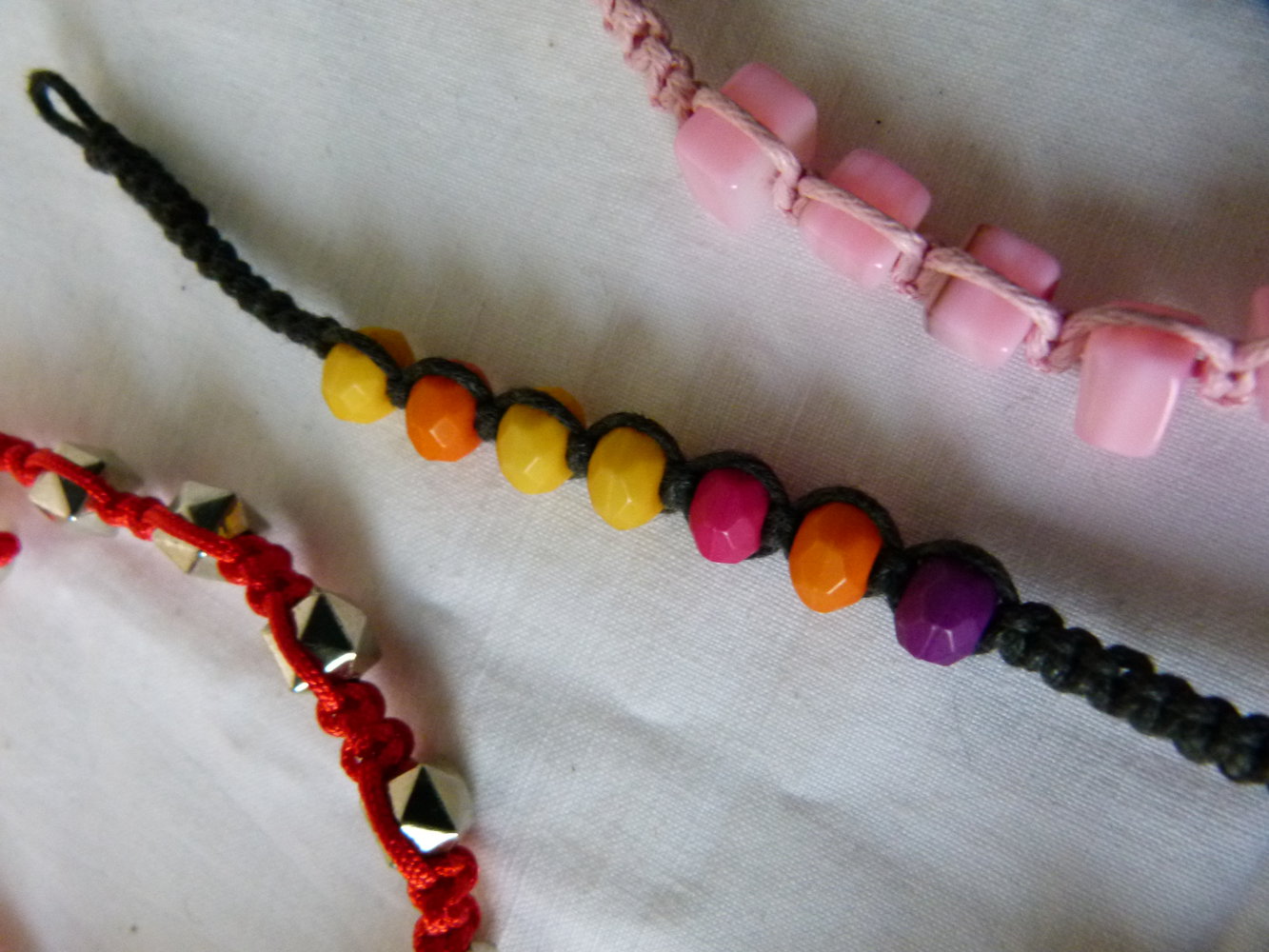 Armbänder Set, 6 Stück, Knüpf- & Perlenambänder, Modeschmuck, Boho Mori Festival Hippie