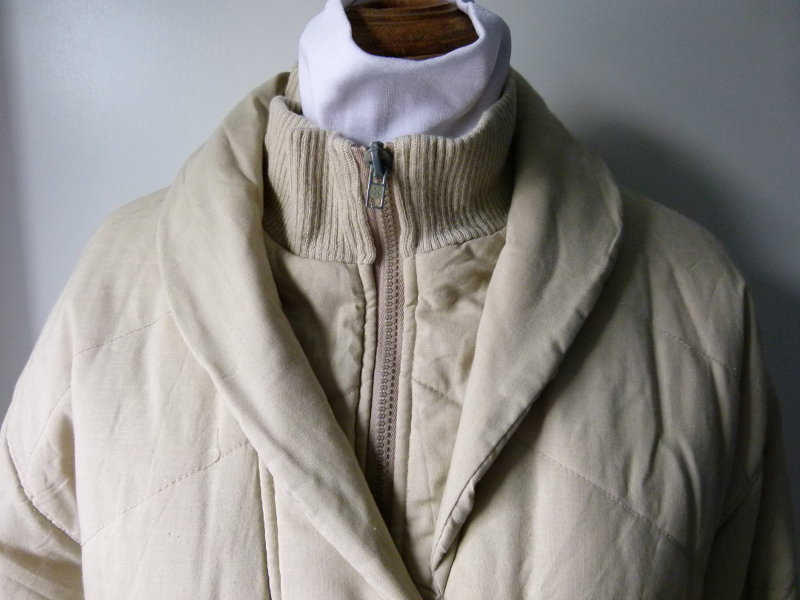 Lange Steppjacke Jacke, natur, Vintage Retro Mori Lagenlook