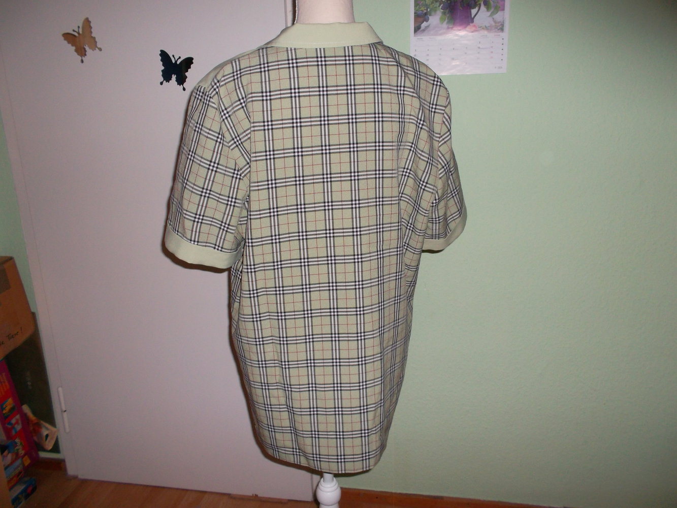 bluse/blusenjacke,grün kariert,gr. xl,neu.