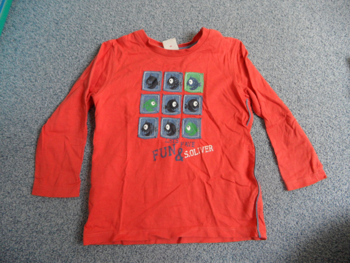 S.Oliver tolles Langarmshirt mit Fisch-Applikation