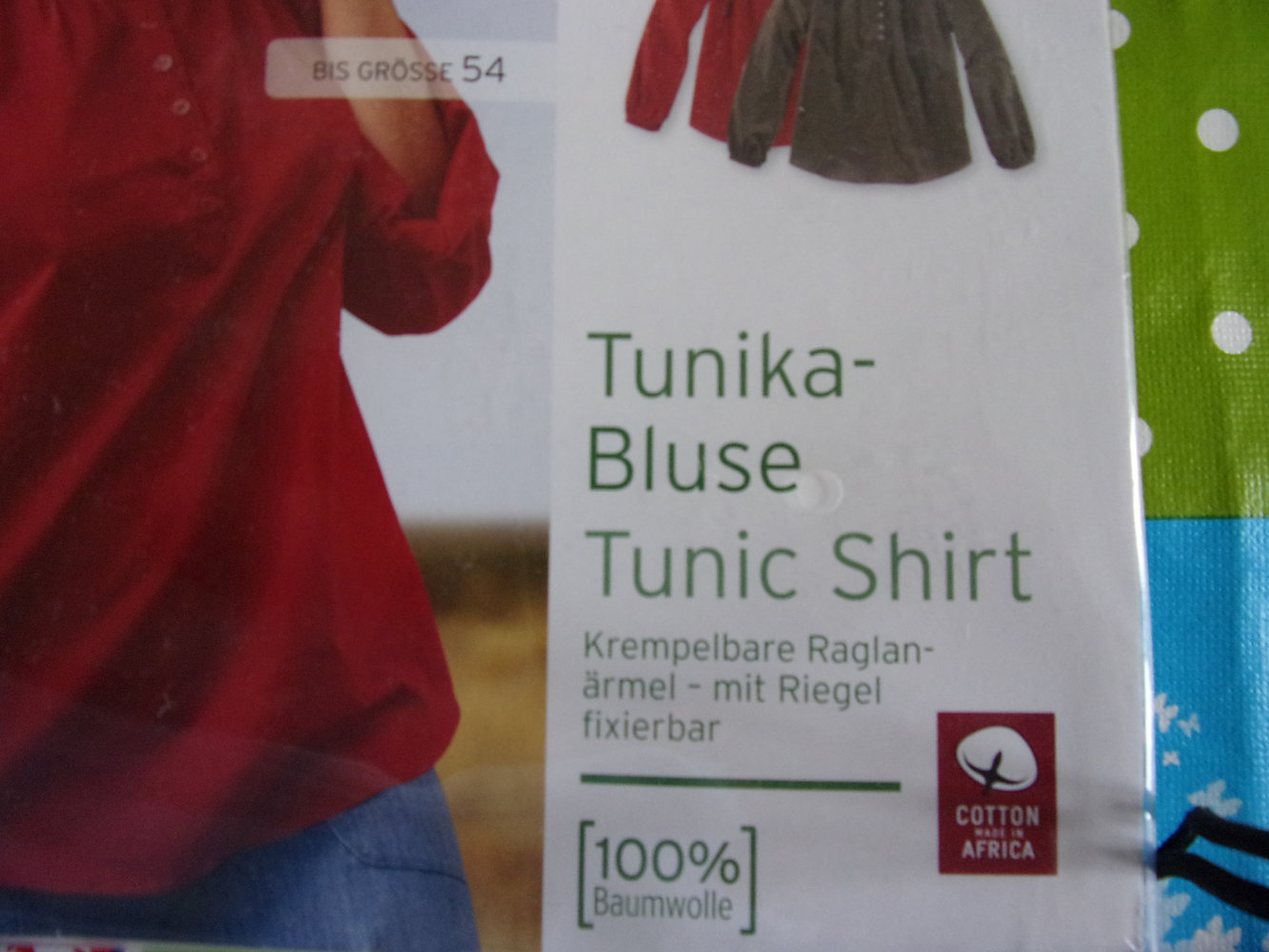 Tchibo Tunika-Bluse rot aus fairem Baumwollhandel