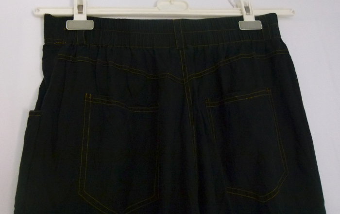 Seiden Hose Pluderhose Sommerhose, luftig-bequem, schwarz, Gothic Retro Boho Mori Goa Festival