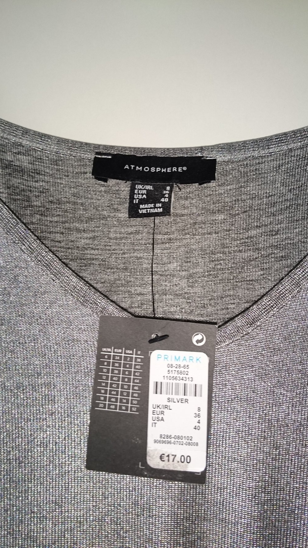 Silberner Jump Suit von Primark (Atmosphere) in Größe 36, neu mit Etikett