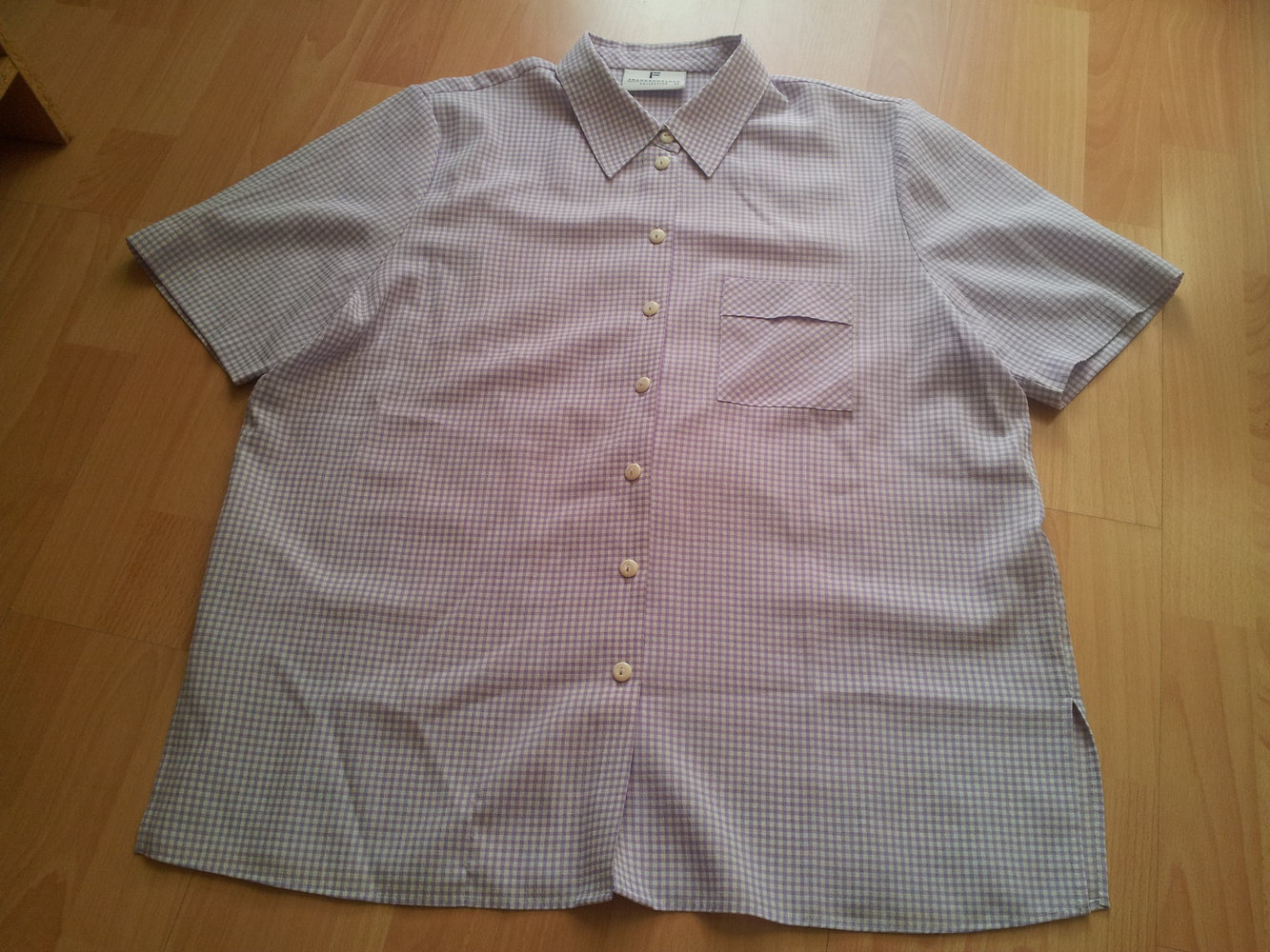 Bluse Frankenwälder lila weiß kariert Gr. 44 