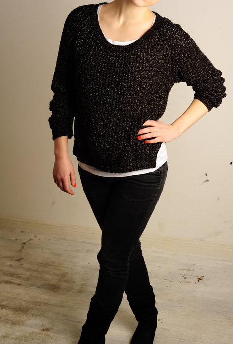 Glitzerpulli Pulli Gold Glitzer Goldfäden Strickpullover Pullover Hipster Blogger