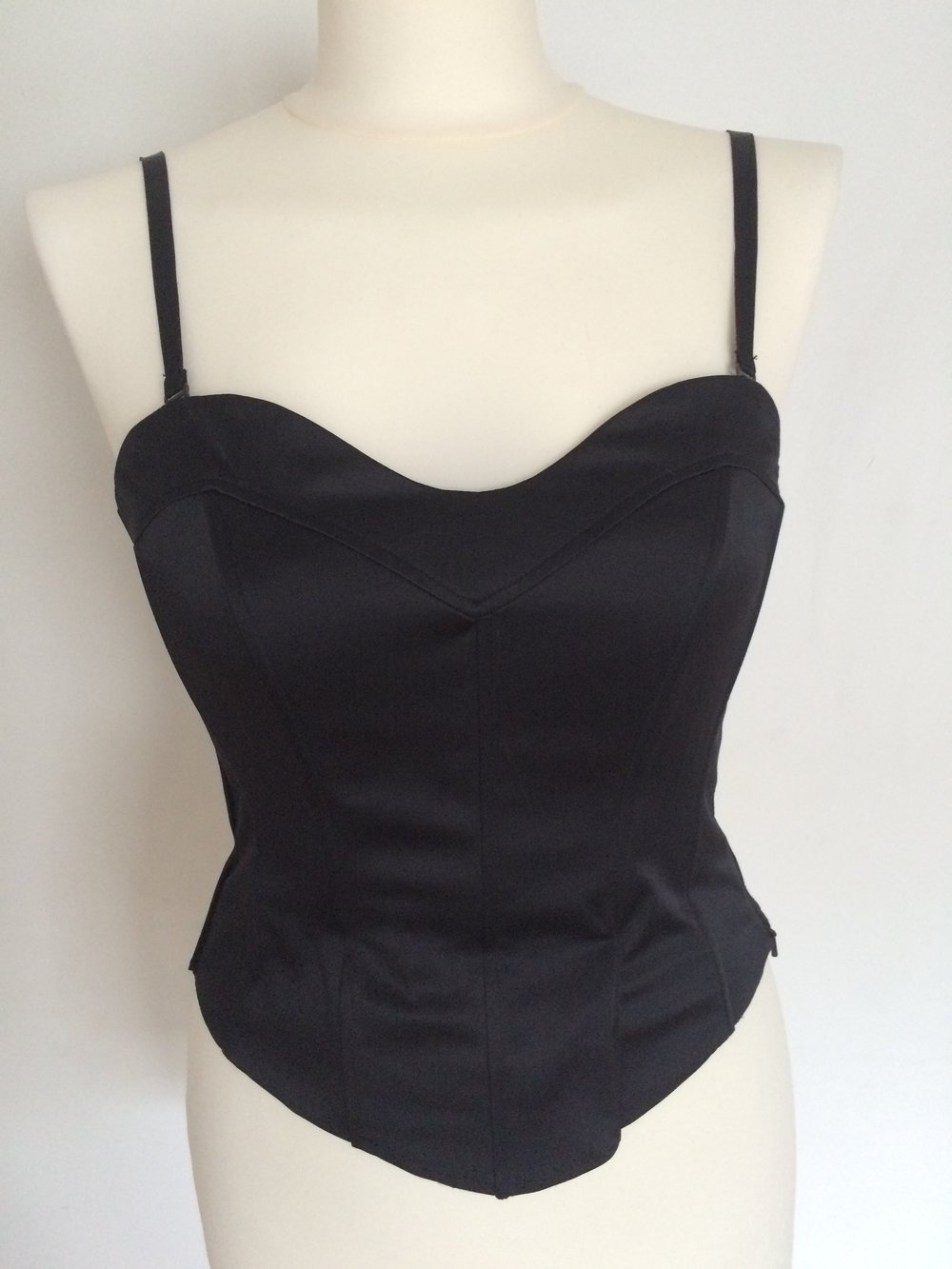 Corsett Corsage schwarz glänzend