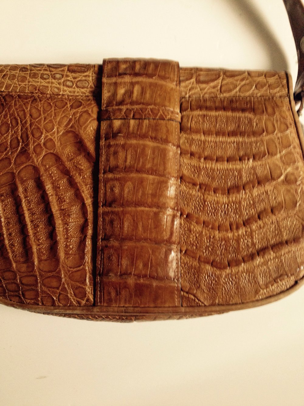 Cognac Leder Vintage Umhängetasche Bag 