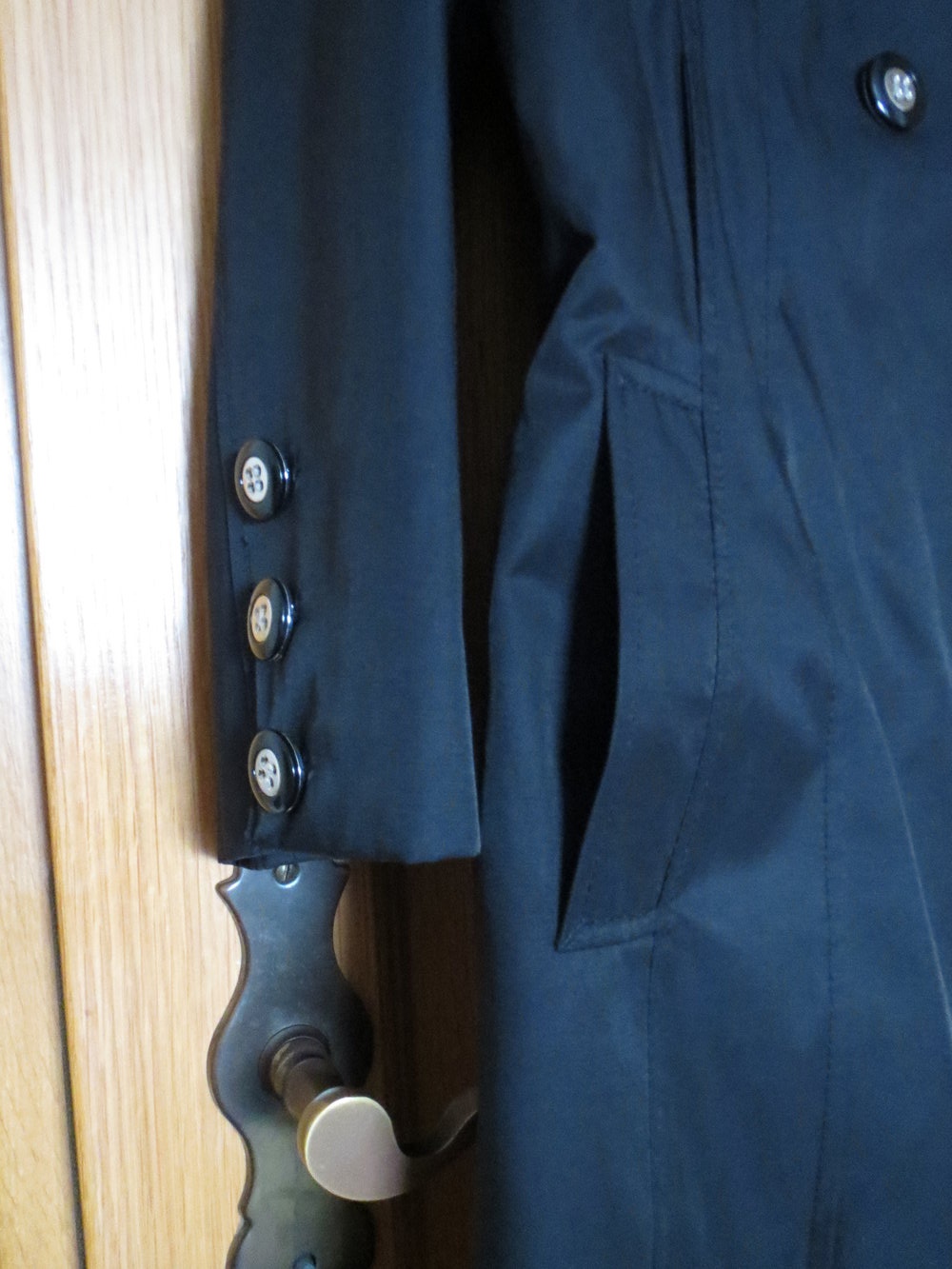 Mantel, Trenchcoat, Gr.44, schwarz