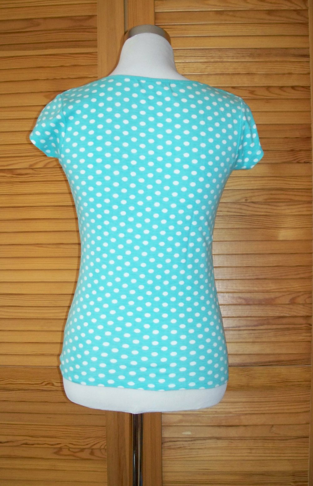 MELROSE// T-Shirt in türkis mit weißen Punkten/ Polka dots