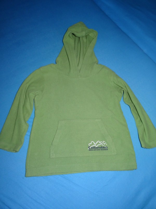 Fleece Kapuzenpulli grün Gr. 98/104