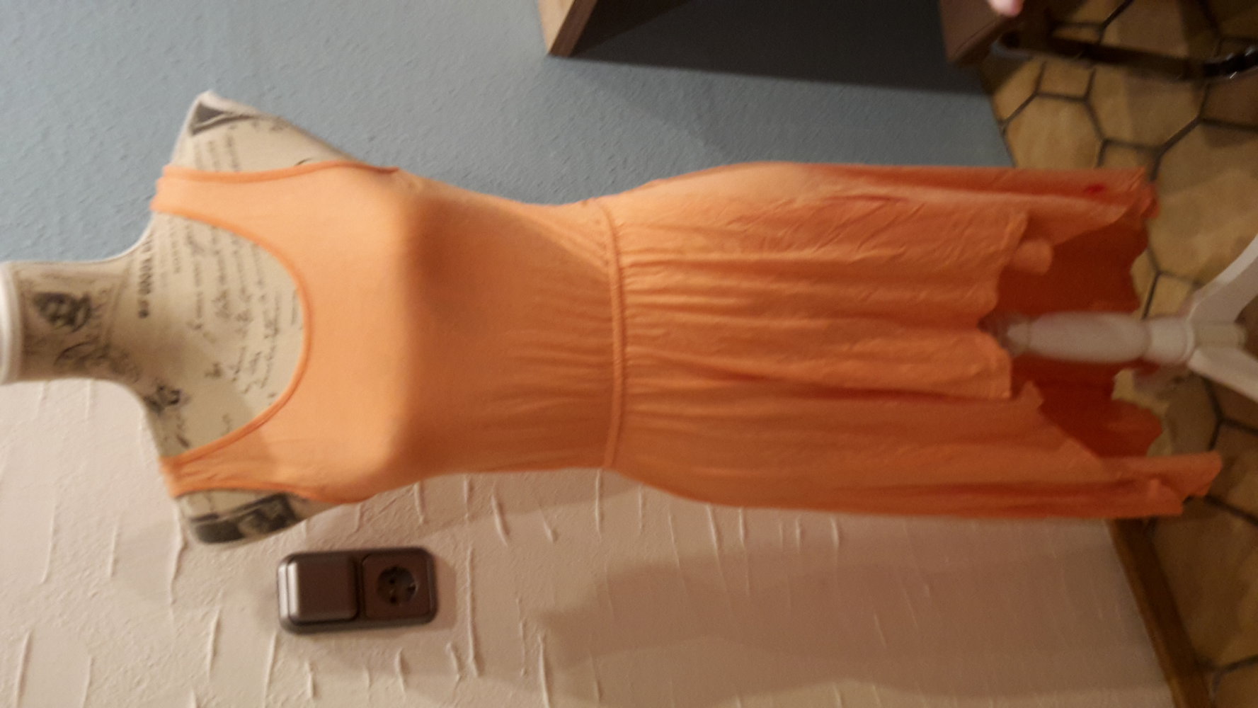 Vokuhila Kleid, apricot, Sommer, S,  CFL, orange Stretch