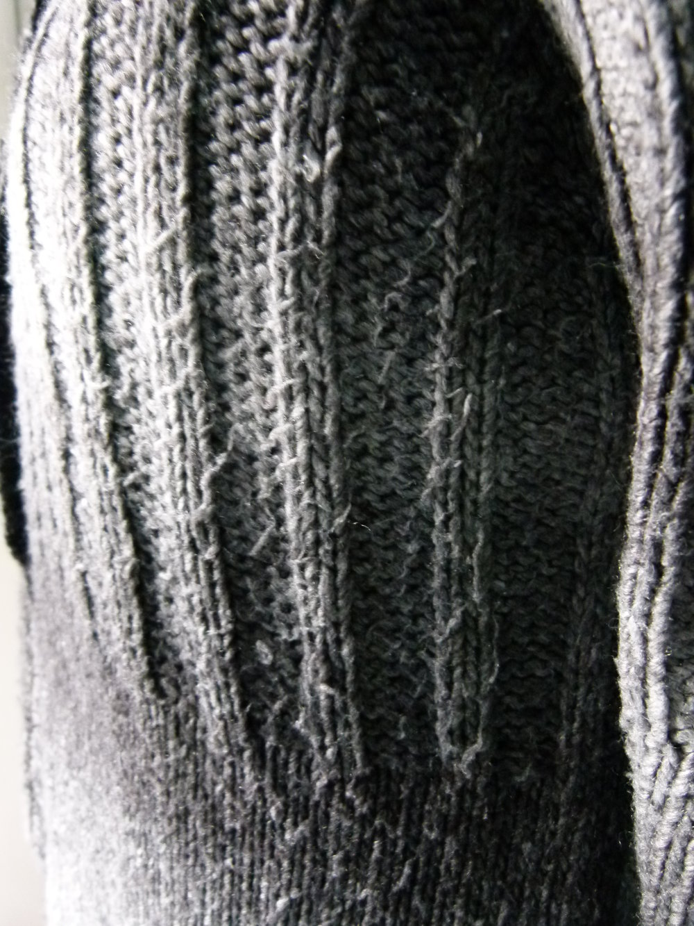 Lange Strickjacke Jacke Cardigan, anthrazit grau ombre, Farbverlauf, Boho Mori Lagenlook Herbst Winter Knitwear