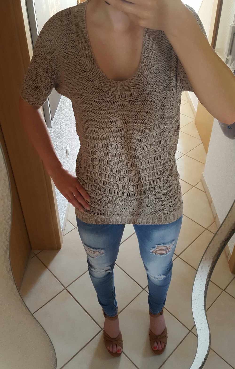Kurzärmliger Strickpullover von H&M