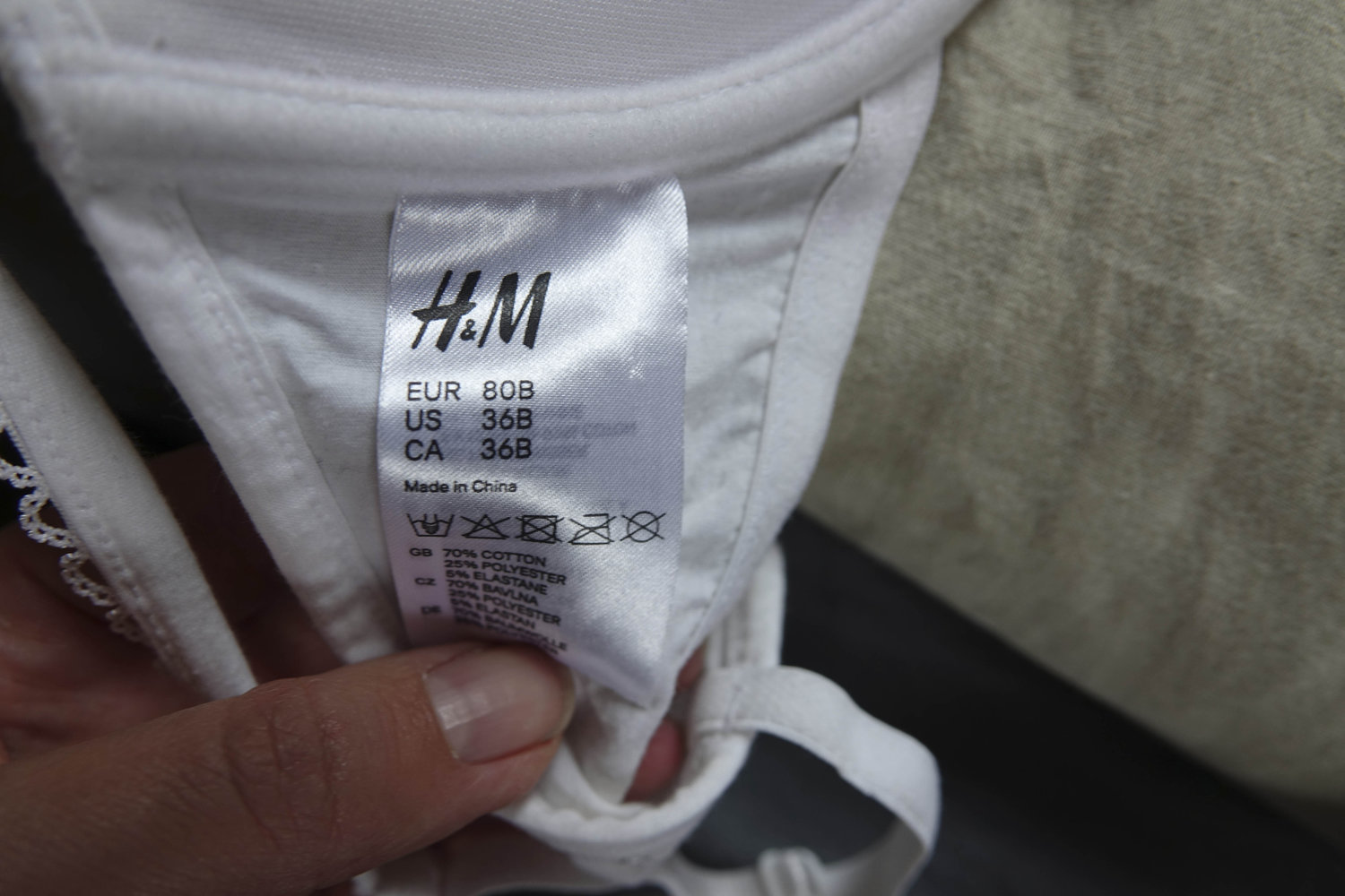 weißer Baumwolle BH von H&M, für den Alltag :-)