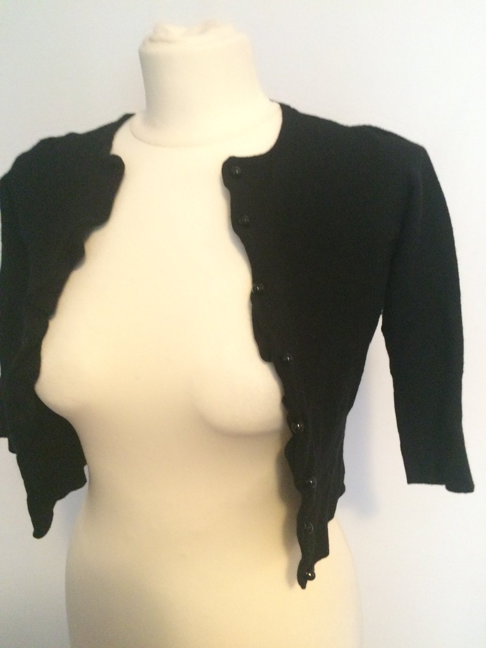 schwarze Strickjacke Merino