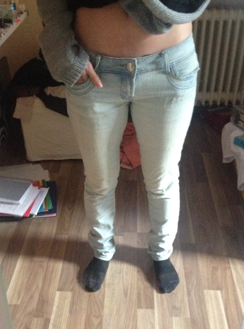 helle Röhrenjeans