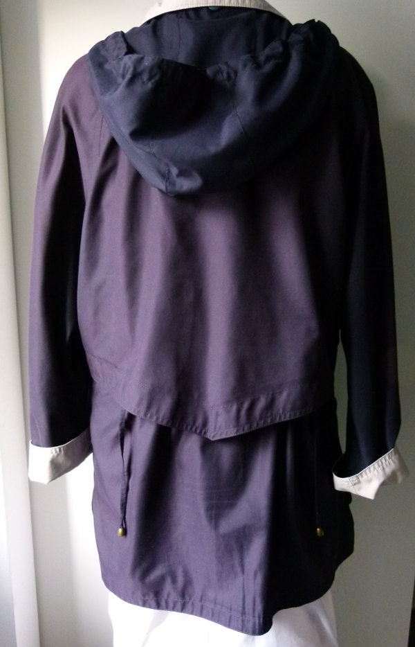 Leichter Parka Anorak, nachtblau natur, mit Kapuze, Boho Mori Retro Vintage Festival